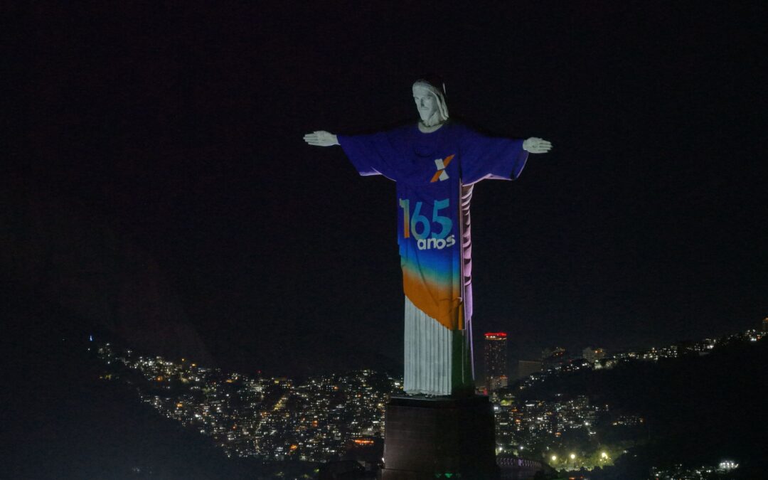 Aniversário de 165 anos da CAIXA leva projeção especial ao Cristo Redentor nesta segunda-feira